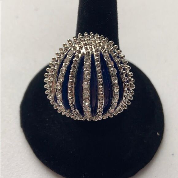 Adjustable rhinestone studded spike ring - Picture 12 of 15